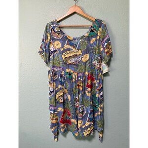 NWT Reyn Spooner Women's Floral Pineapple Royal Hawaiian Dress with Tie‎ Medium